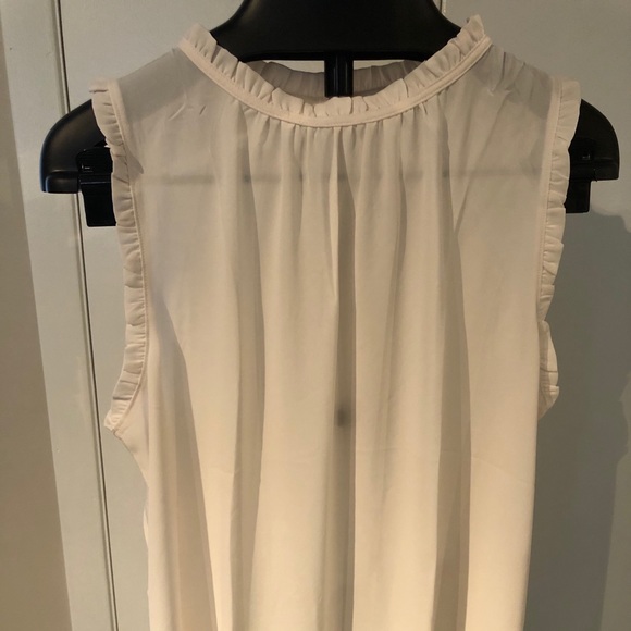 LOFT Tops - Ann Taylor Loft mixed media ruffle shell NWT